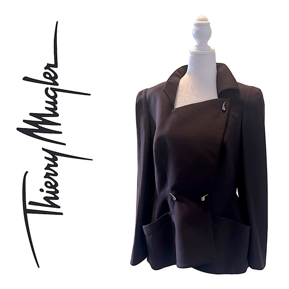 Thierry Mugler Jackets & Blazers - THIERRY MUGLER Dark Burgundy Structured Vintage Jacket Size 46/ Large US